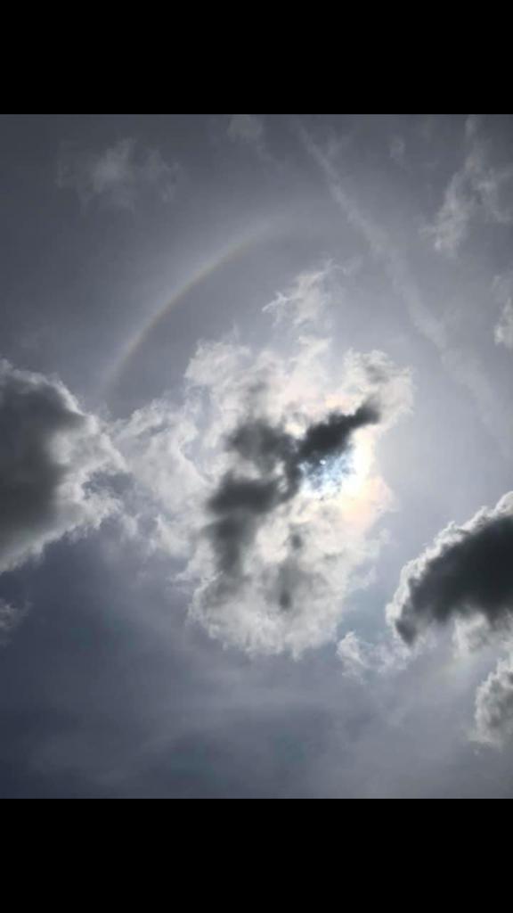 The sky and rainbow on Jade's jump day