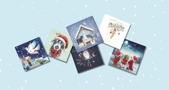 display of Christmas cards