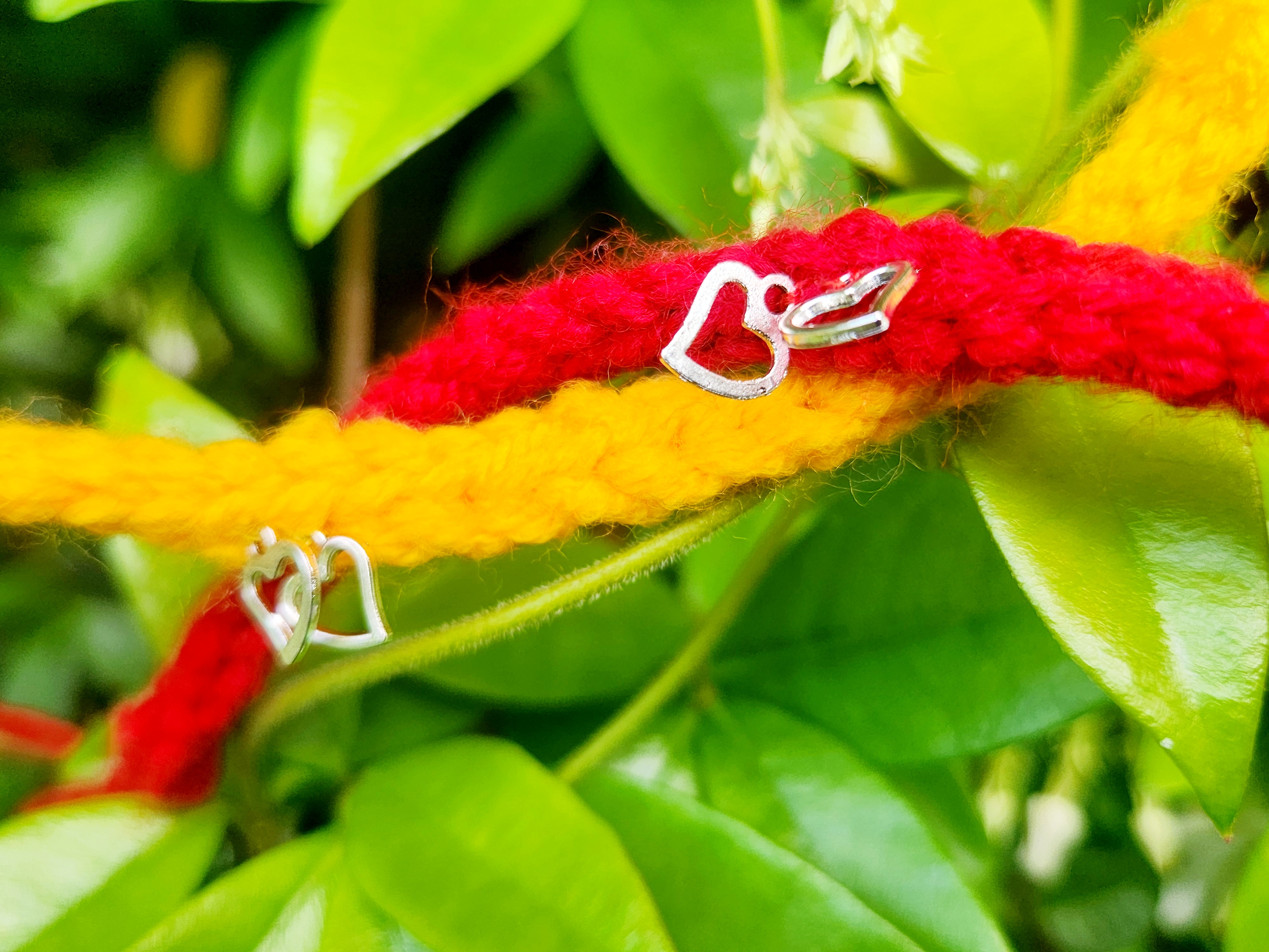image of a red and yellow rakhis