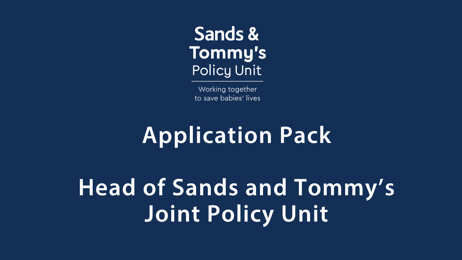 Application Pack Head of Sands and Tommys Joint Policy Unit