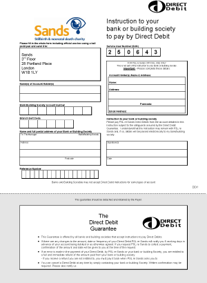 form direct debit uk Direct  form Sands mandate Debit and Stillbirth