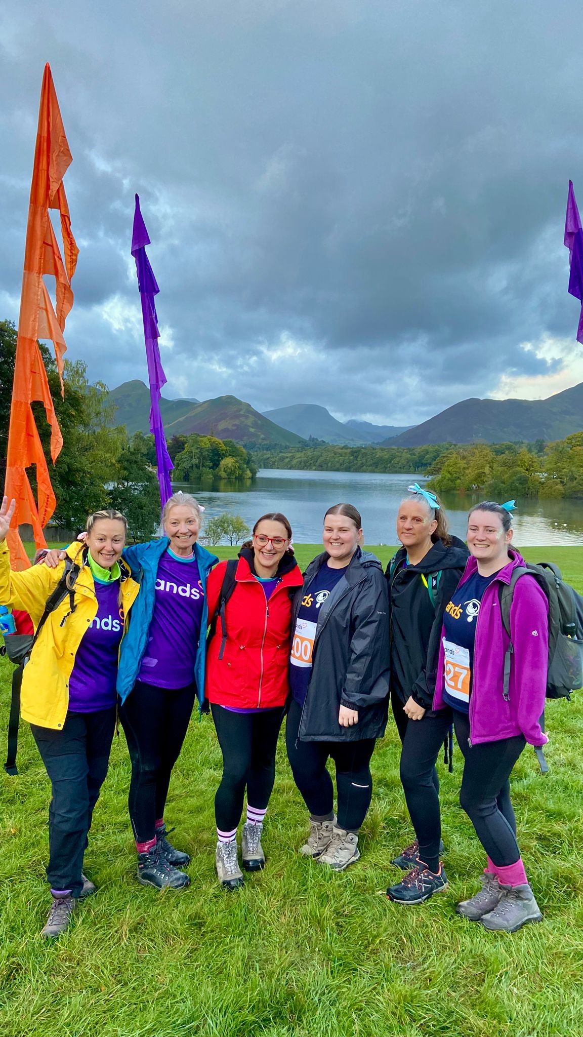 Group of people at the finishing line