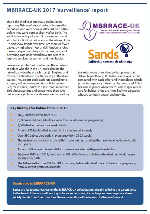MBRRACE-UK report response, MBRRACE, Sands