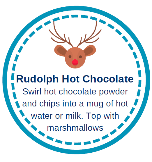 Rudolph Hot Chocolate Labels
