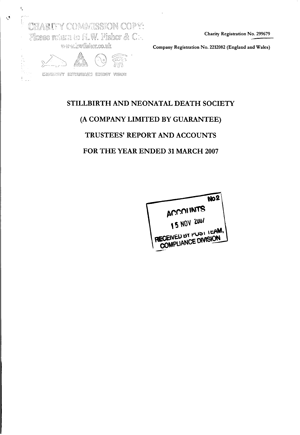 Accounts front cover 2007