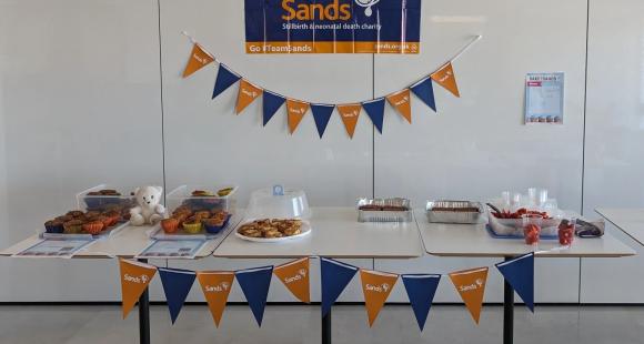 Bake sale using Sands branded banners and bunting