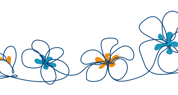 Graphic of flowers in different shapes and sizes