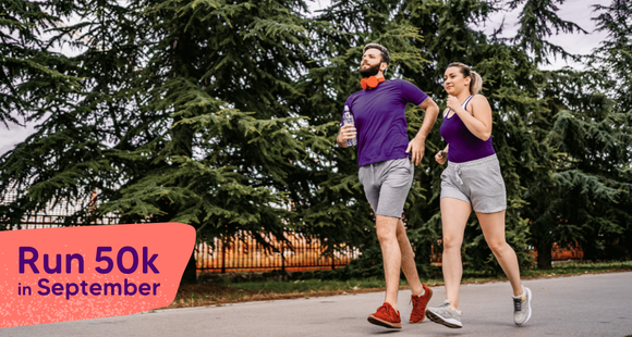 Run 50k in September banner  with logo