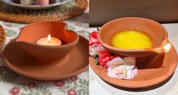 Sands heart-shaped and traditional diyas
