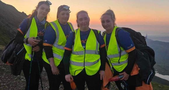 group of women trekking