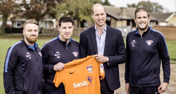 Sands United FC and HRH The Duke of Cambridge