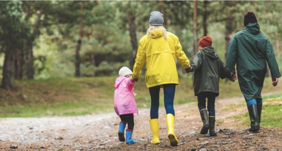 family walking