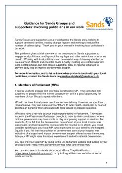 Guidance for Sands Groups and supporters: Involving politicians in our work
