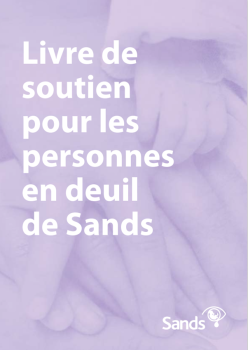Front cover of Sands bereavement support book in French