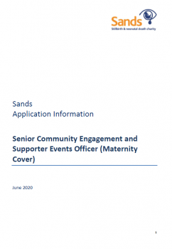 Senior Community Engagement and Supporter Events Officer (Maternity Cover) Application Pack