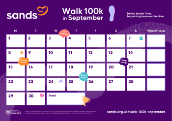 Calender for September to note your daily walks
