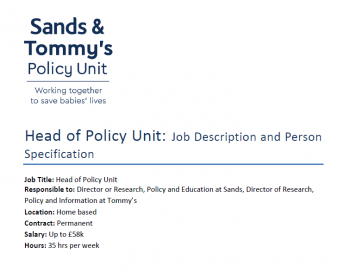 Sands and Tommy's Policy Unit Head of Policy Application Pack