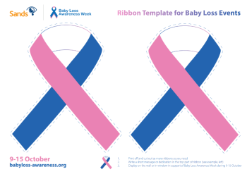 pink and blue ribbon templates, 2 ribbons 