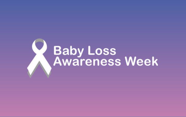 baby loss awareness week logo on purple background