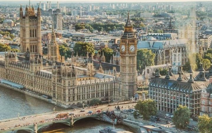 The houses of parliament in Westminster.