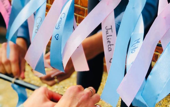 ribbons on a railing