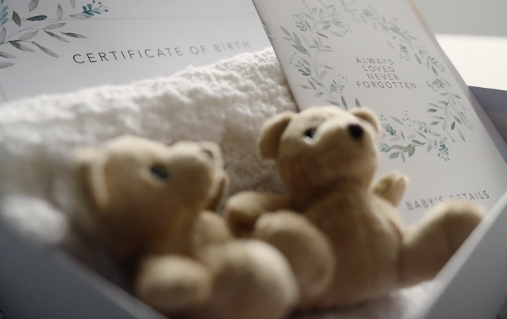 Memory Box Certificate and book in focus