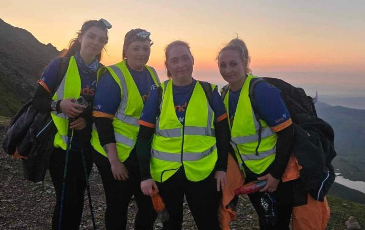 group of women trekking