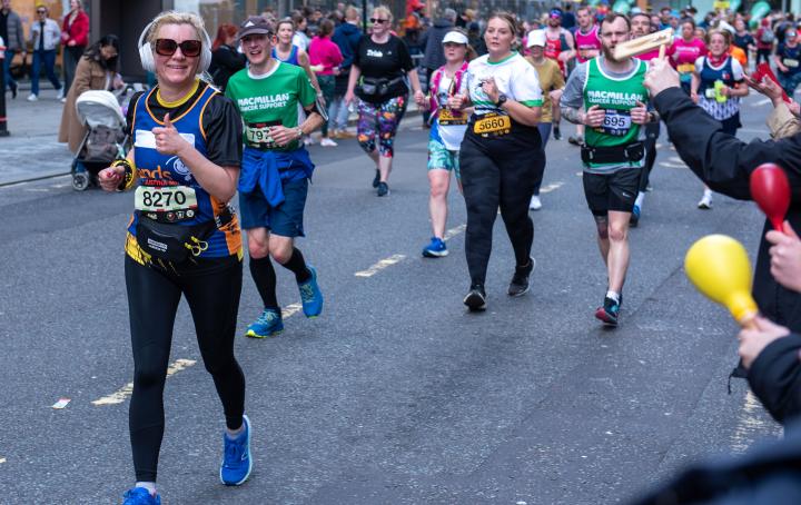 Runners on the race route