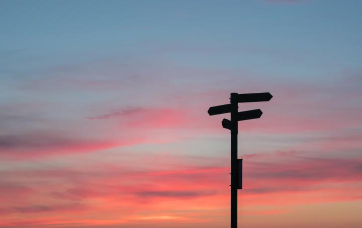 Signpost in sunset by Javier Allegue Barros