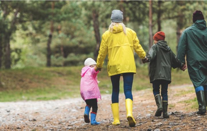 family walking